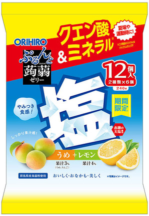 ぷるんと蒟蒻ゼリーパウチ 塩うめ＋塩レモン | オリヒロ株式会社